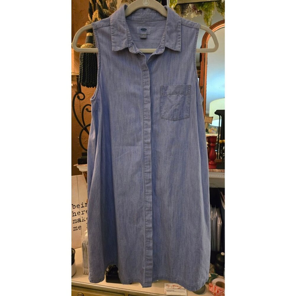 WT # 2008 Women's Medium Old Navy sleeveless button down dress